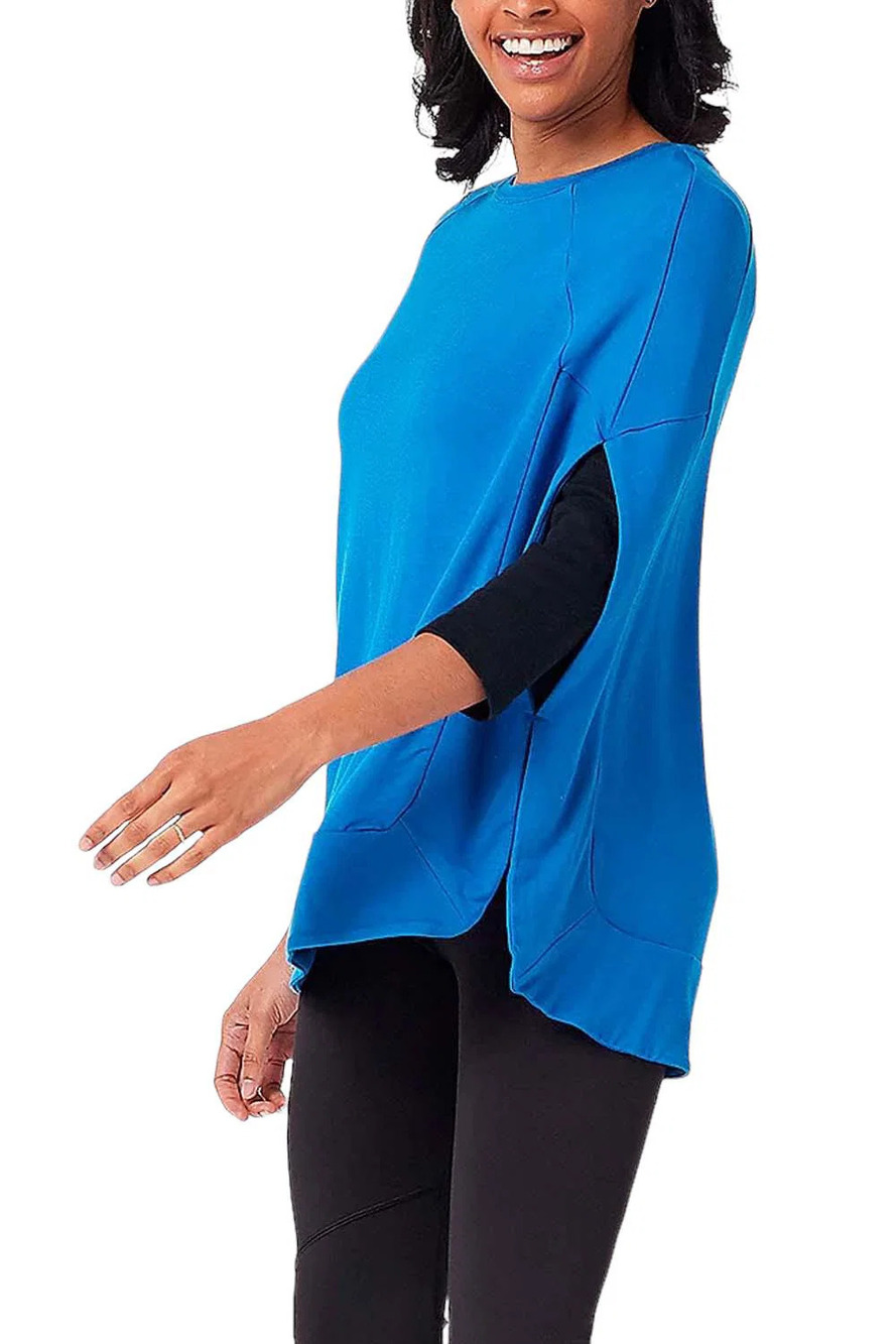 Soulgani Active Heart of It All Ohio SolidorPrint Poncho Classic Blue - Regular